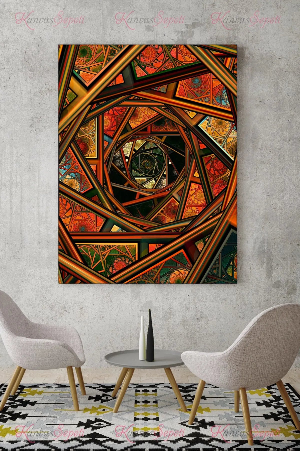 KanvasSepeti Abstrakt Lerretsbilde – 70x50 cm | Moderne Veggkunst Uten Ramme