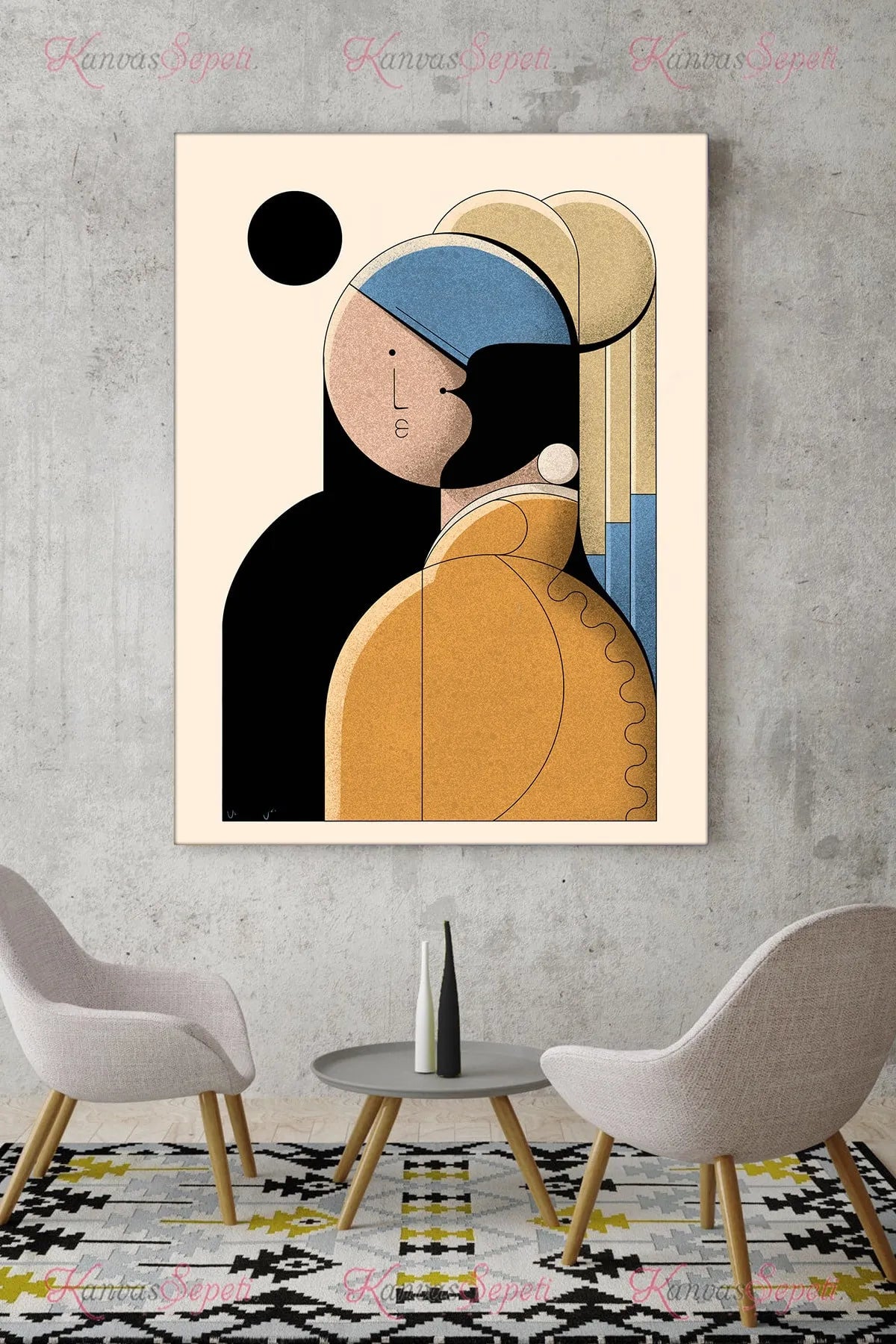 KanvasSepeti – Abstrakt Lerret Kunstverk 70x50 cm | Moderne Veggdekorasjon 