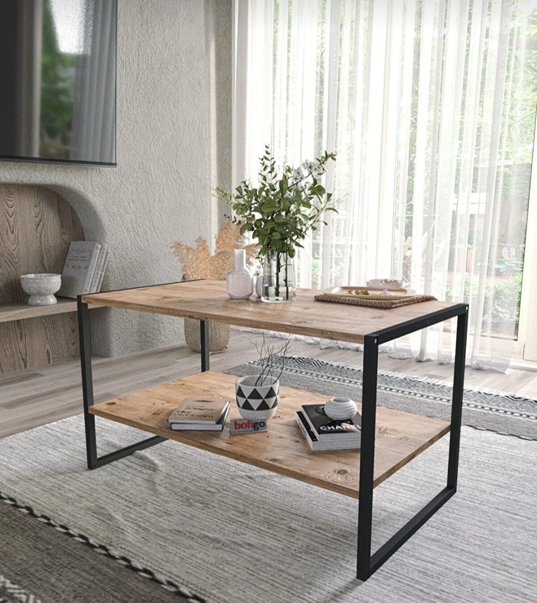 PEKA C Sidebord med Metallben – Praktisk og Stilig for Stue og Salong