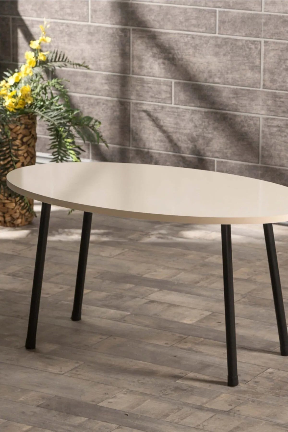 GOLDFALEZ Oval Sofabord med Metallben | Moderne & Klassisk Stil | Holdbar & Praktisk