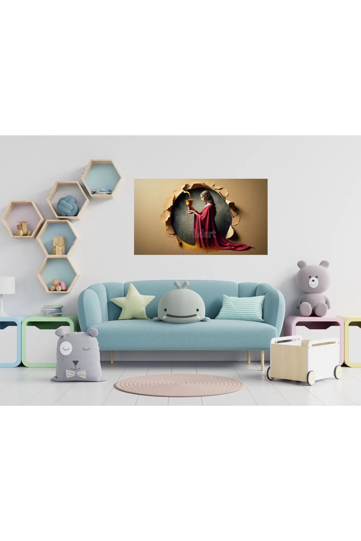 HDART Moderne Abstrakt Livsvann Lerretstrykk – Unik Veggkunst Med Symbolsk Kraft