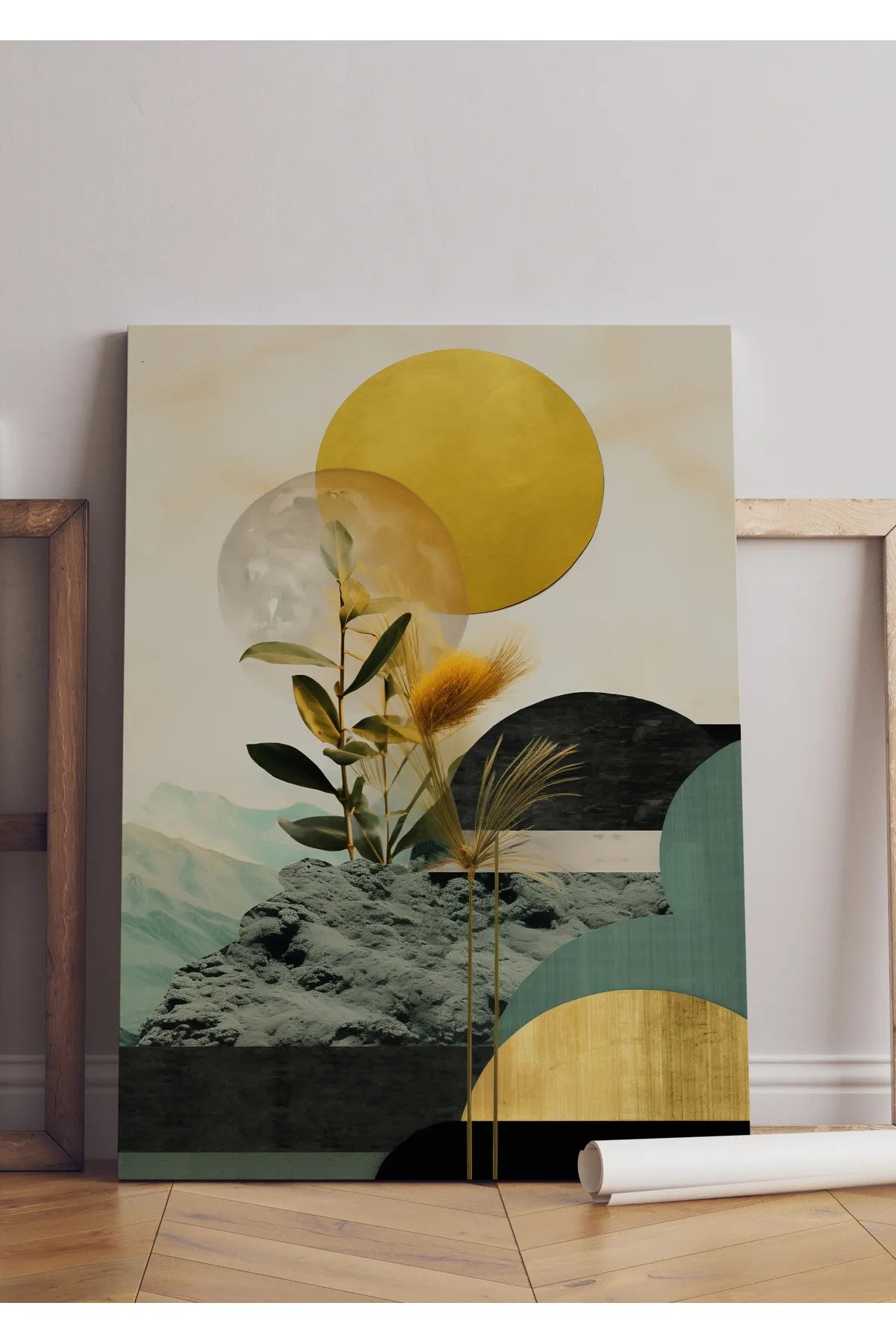 Mega Desing Nostalgisk Blomstervase Lerretmaleri – Elegant Vintage Veggkunst