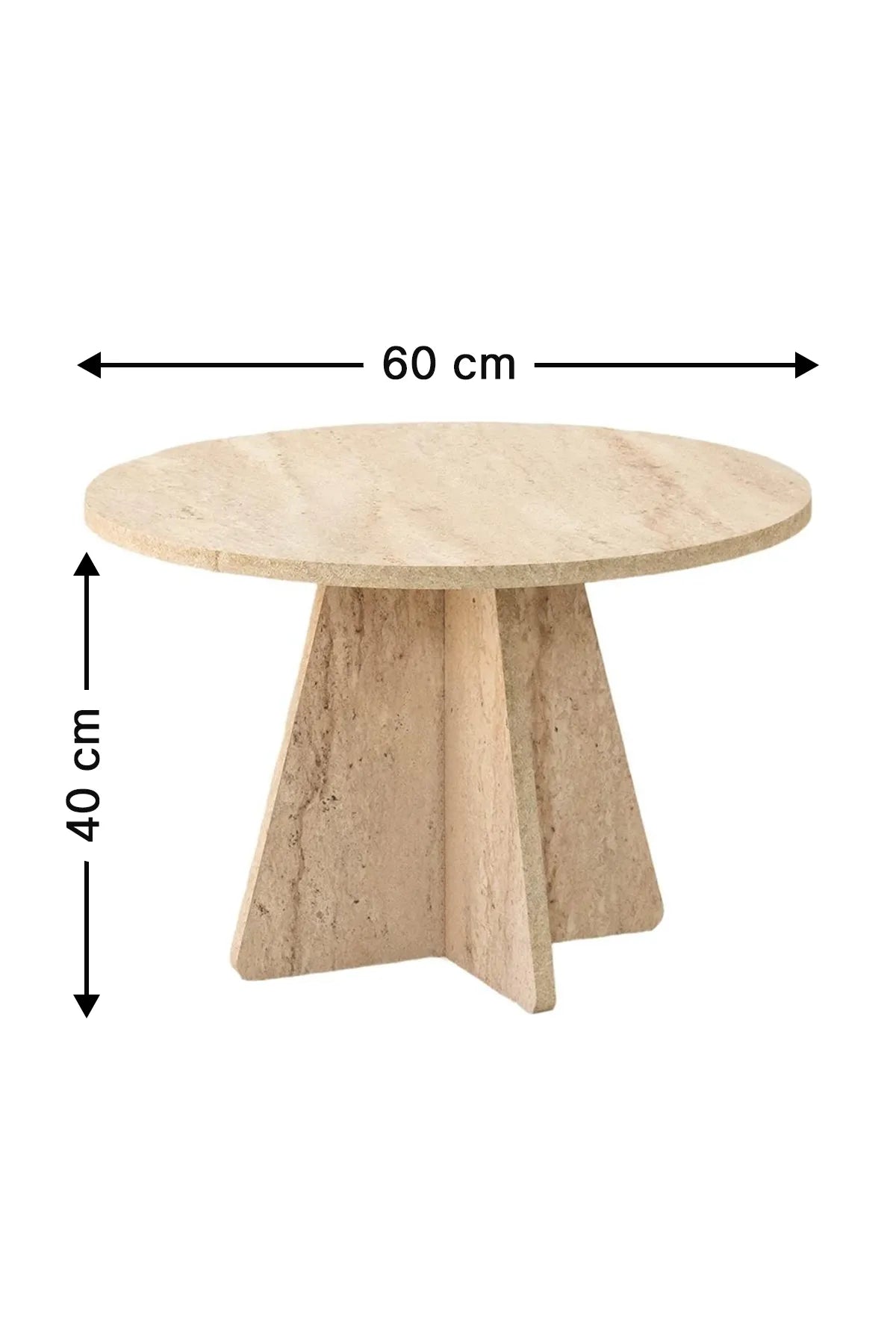 Lefty Skandinavisk Mantar Zigonbord – Travertin Marmor-look | Oval Form | Stilfull og Plassbesparende