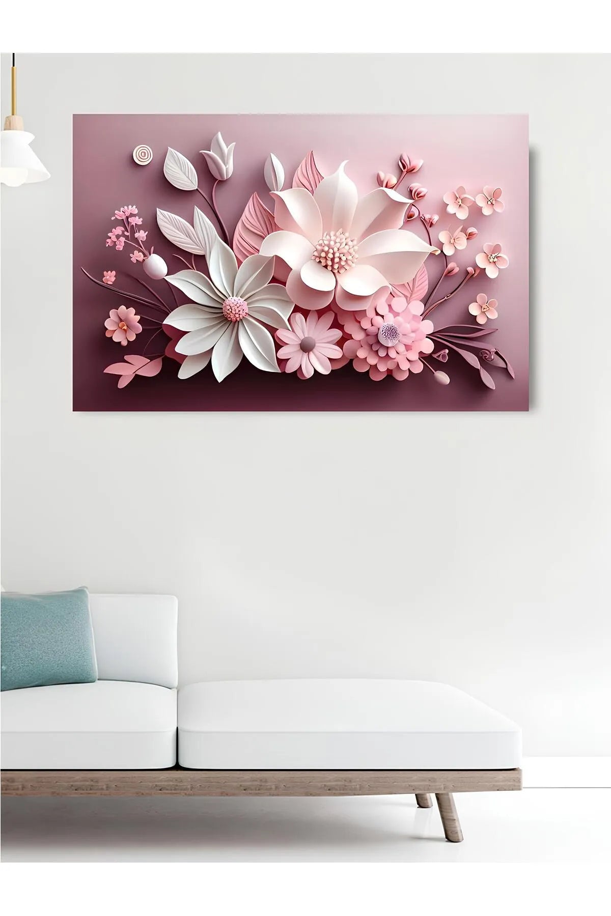 TRADE AYS – Rosa Blomster Dekorativ Lerretsveggbilde – Moderne Veggdekor