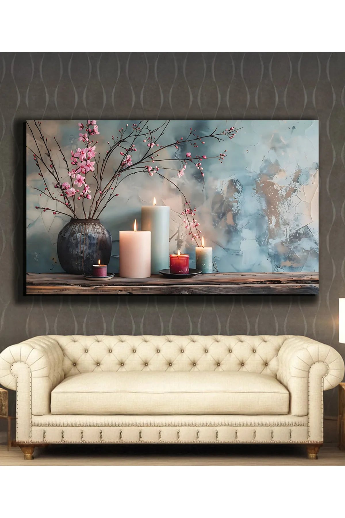 TRADE AYS – Fredlys Dekorativ Lerretsveggbilde – Moderne Lys- og Blomsterkunst