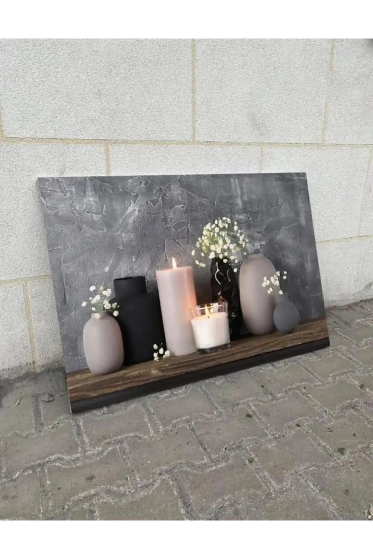 TRADE AYS Antrasitt Grå Voks-Inspirert Dekorativt Lerret Maleri – Moderne Veggkunst