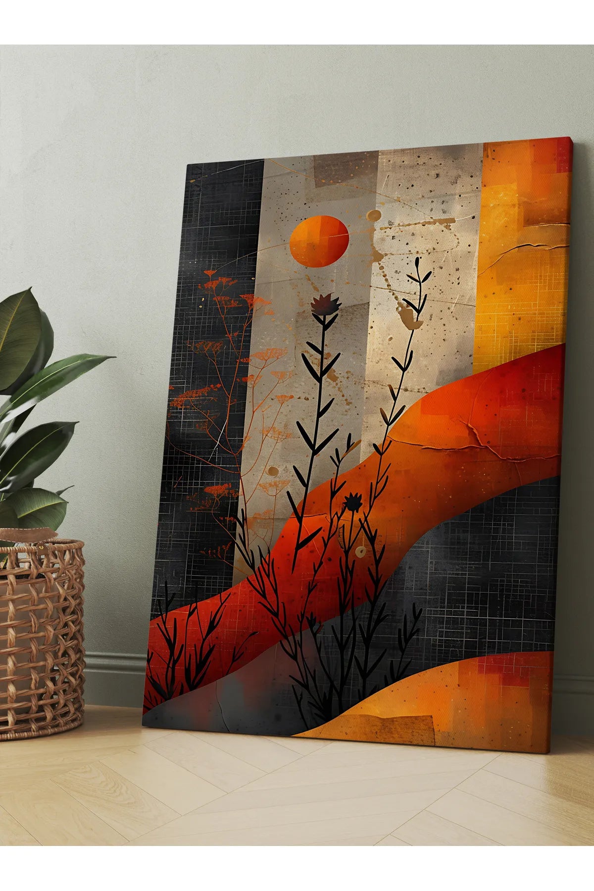 DESİGN Moderne Lerret Kunstverk med Blomster | 1 Delt | Uten Ramme