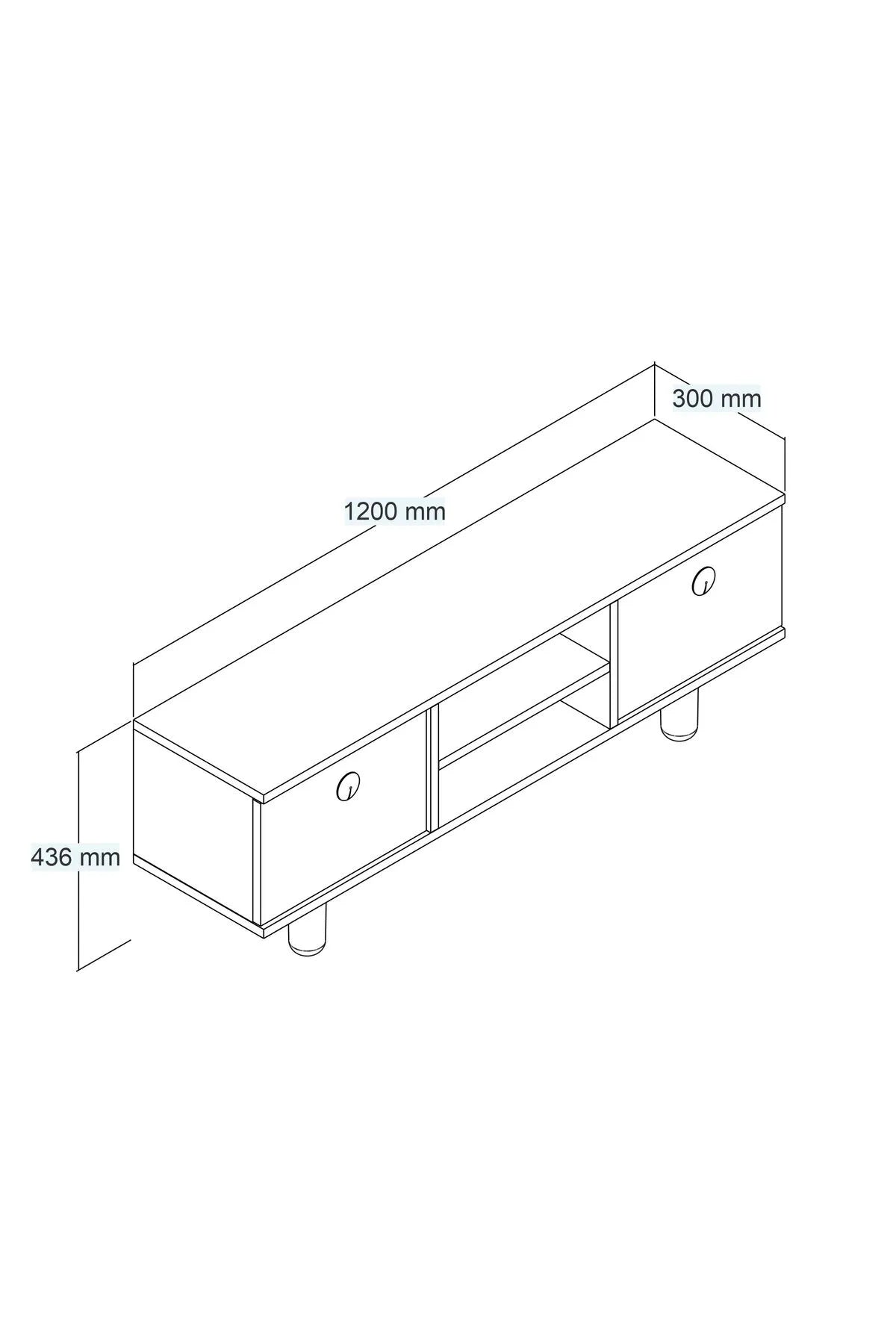 TESSA Bohem TV-benk med Oppbevaring – Grønn, 120×30×44 cm