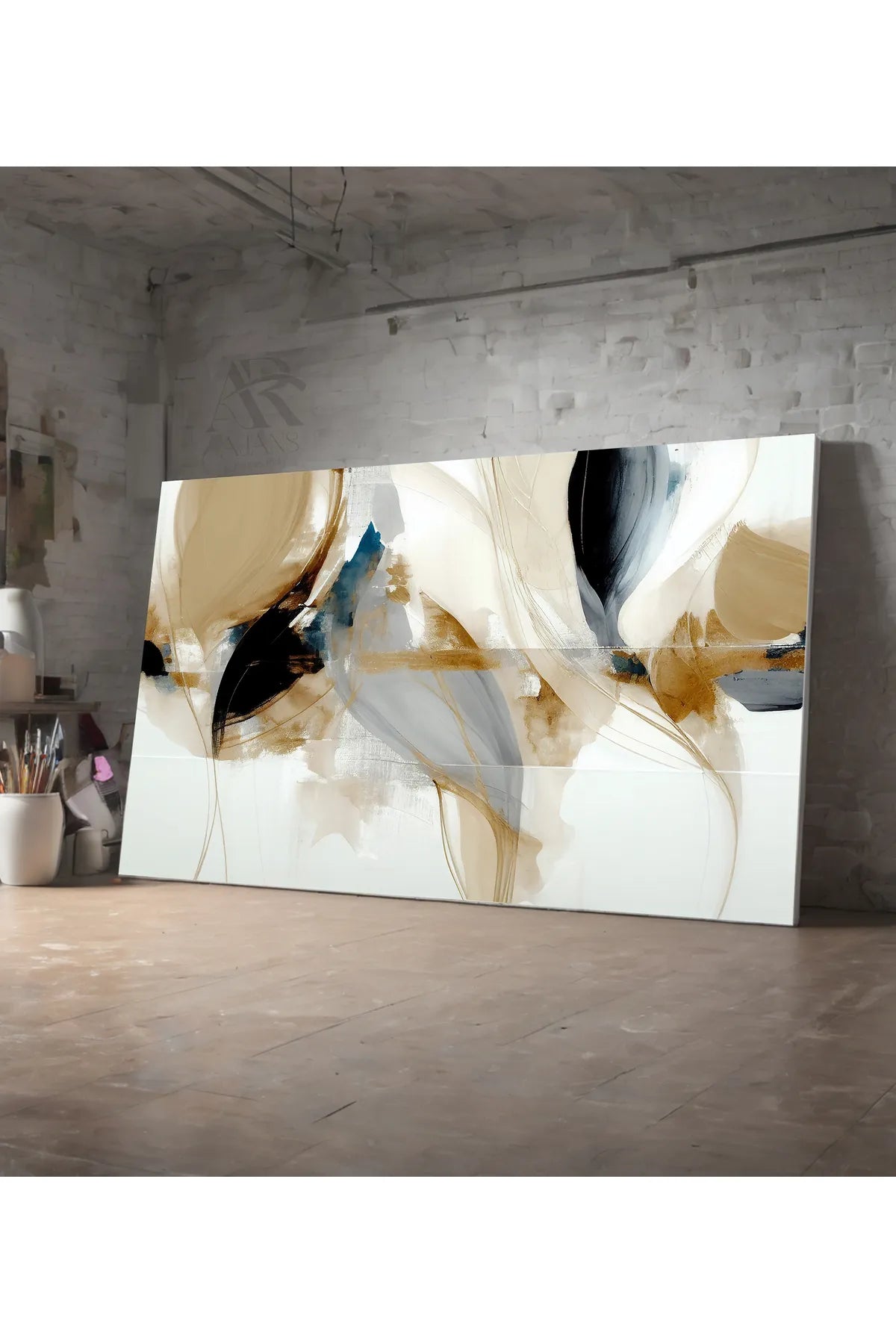 AR AJANS Lerretstrykk – Marmor Bakgrunn med Abstrakt Kunst