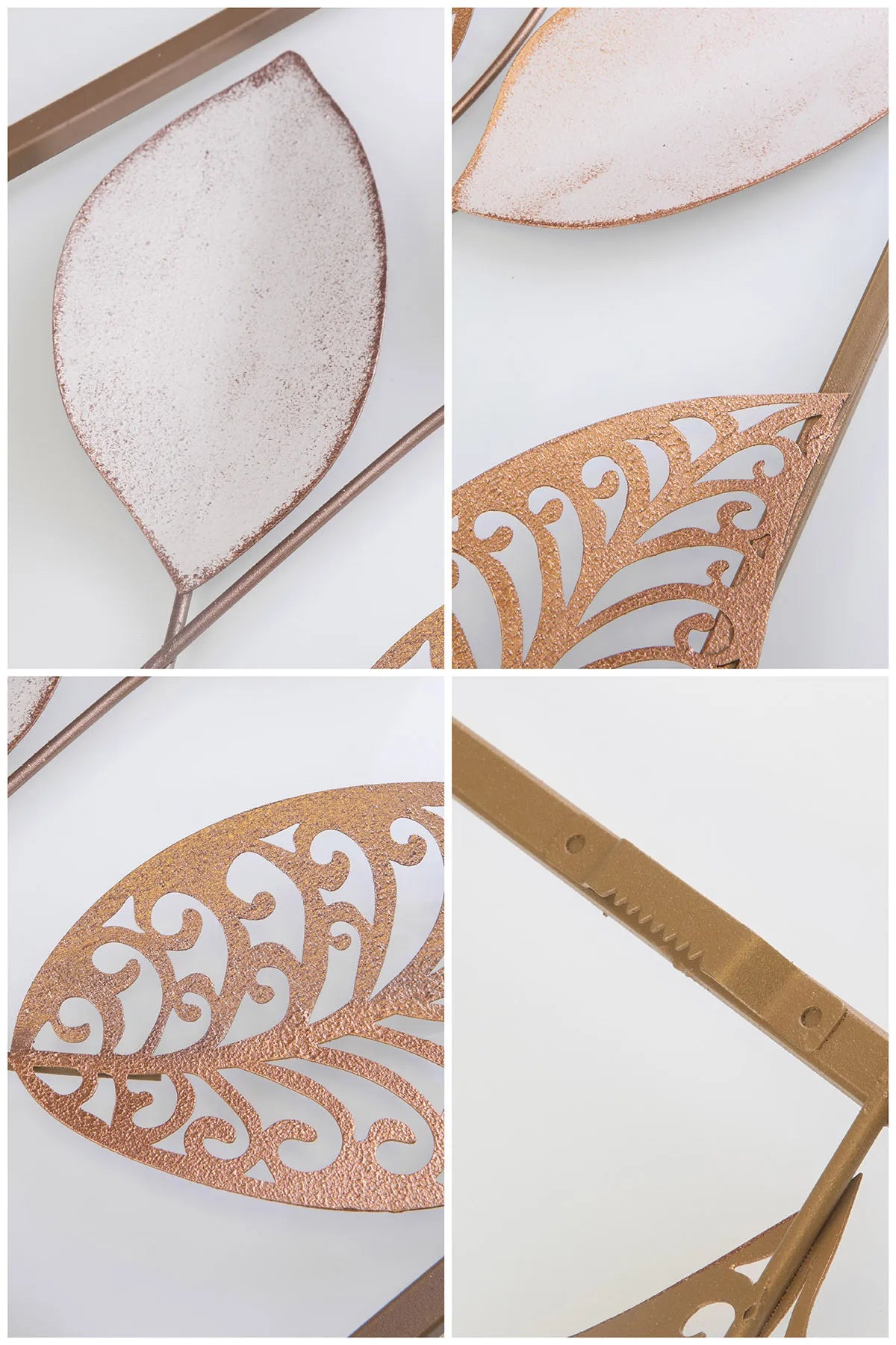 ENZODEKOR Modern Blomster Metallveggpanel – Elegant Veggdekor i Gyllent Design-90*32 cm