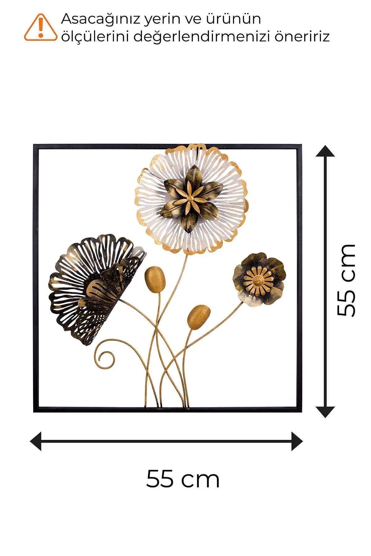 Doreline DoreArt Blomster Metallveggtablå - Naturlig Elegance for Dine Vegger-55*55 cm