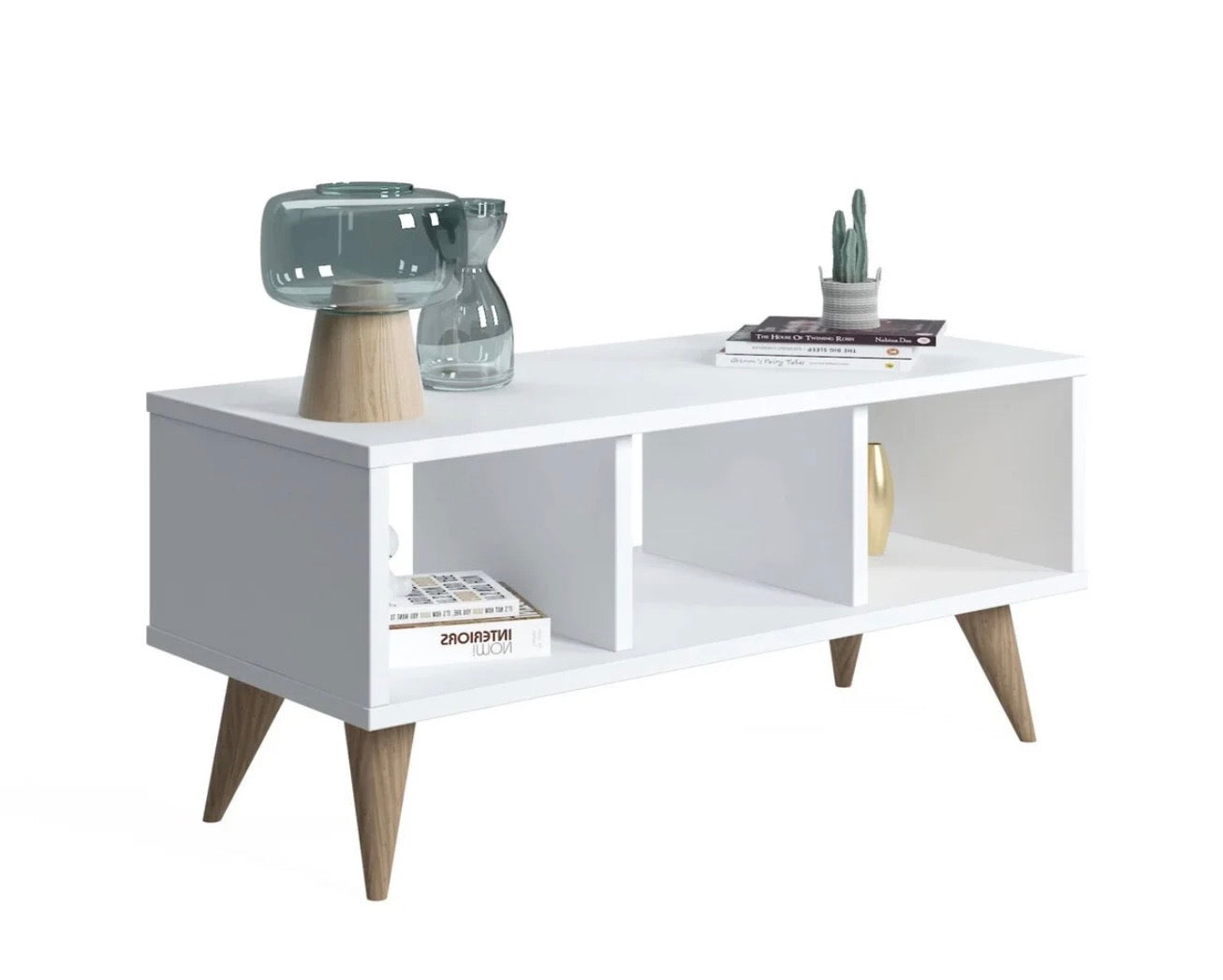 Ruum Store by Doğtaş Nona – Minimalistisk Sofabord med Tre Rom i Hvit (Opak)