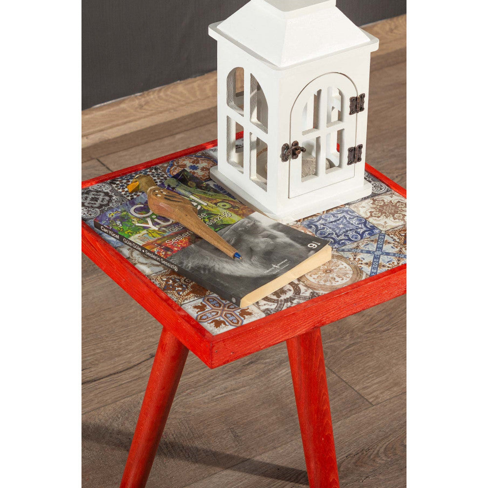 Esperanza 32x32cm Rød solid keramisk salongbord