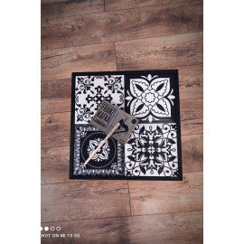 Lotus Svart Salongbord – Keramisk Topp og Naturlig Furu