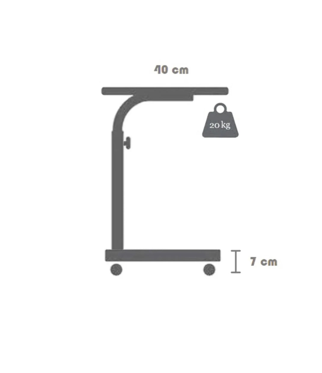 Justerbart Laptopbord med Hjul