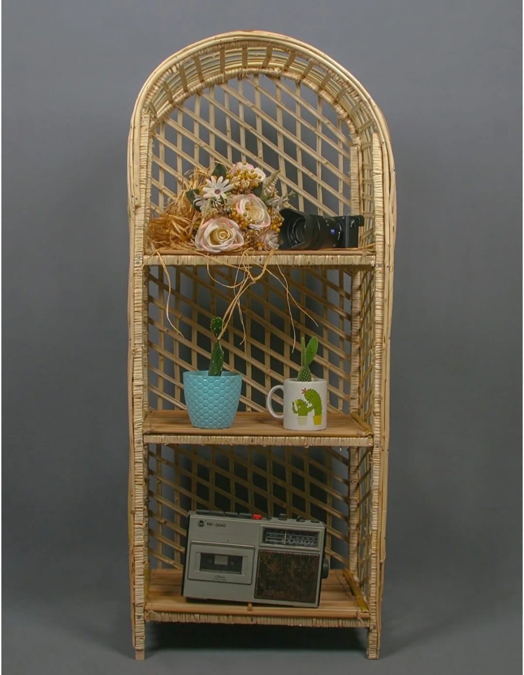 Dekorativ Wire Mesh Hylle Skohylle Bokhylle Hylle Modell 3 lag