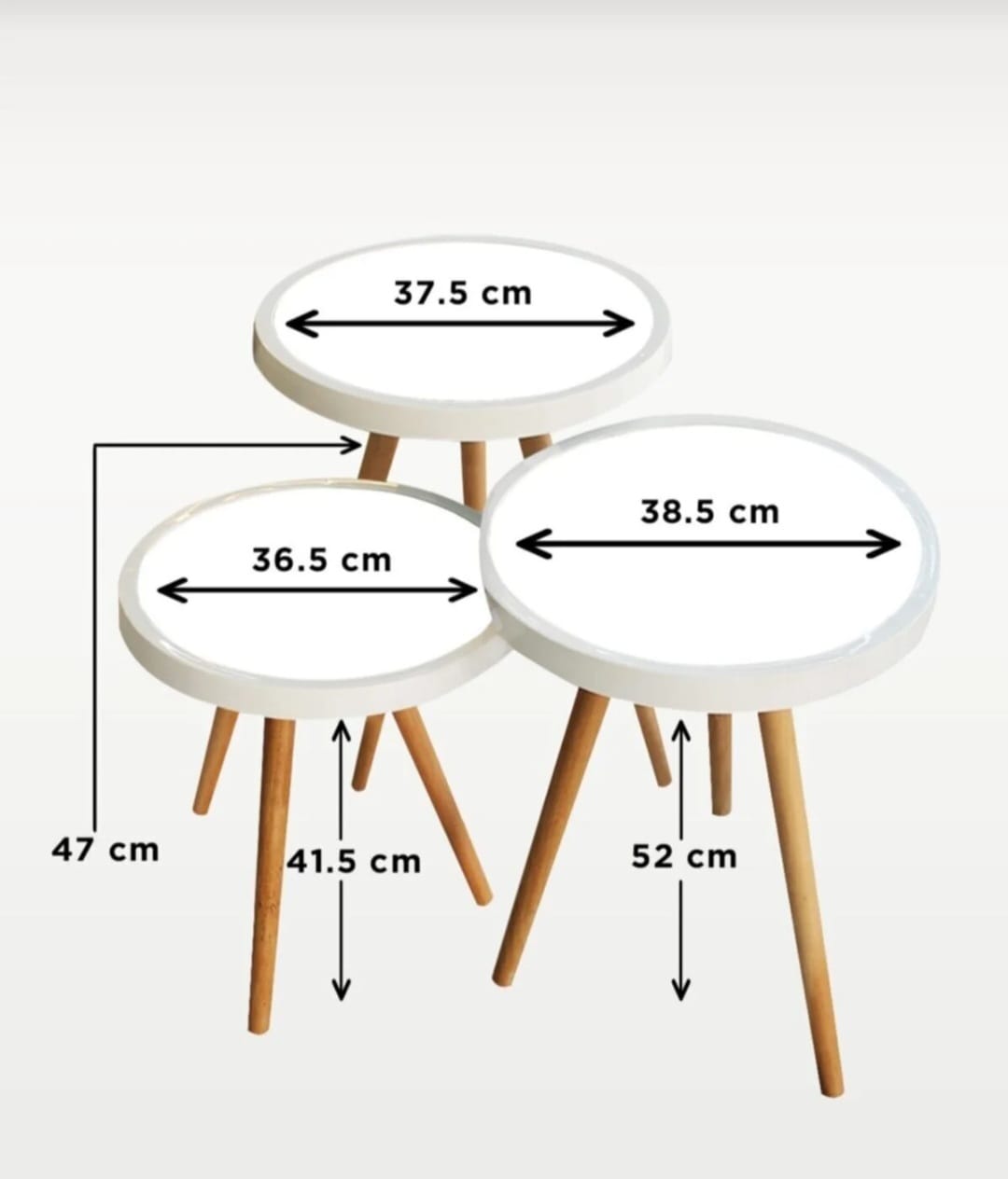 "Oransje tre 3-delers Roma sidebordsett"