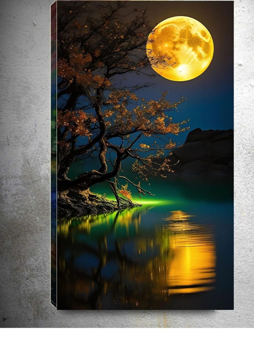 TRADE AYS Månen om Natten Dekorativt Kanvasbilde – Stilig Veggdekorasjon for Hjem og Kontor