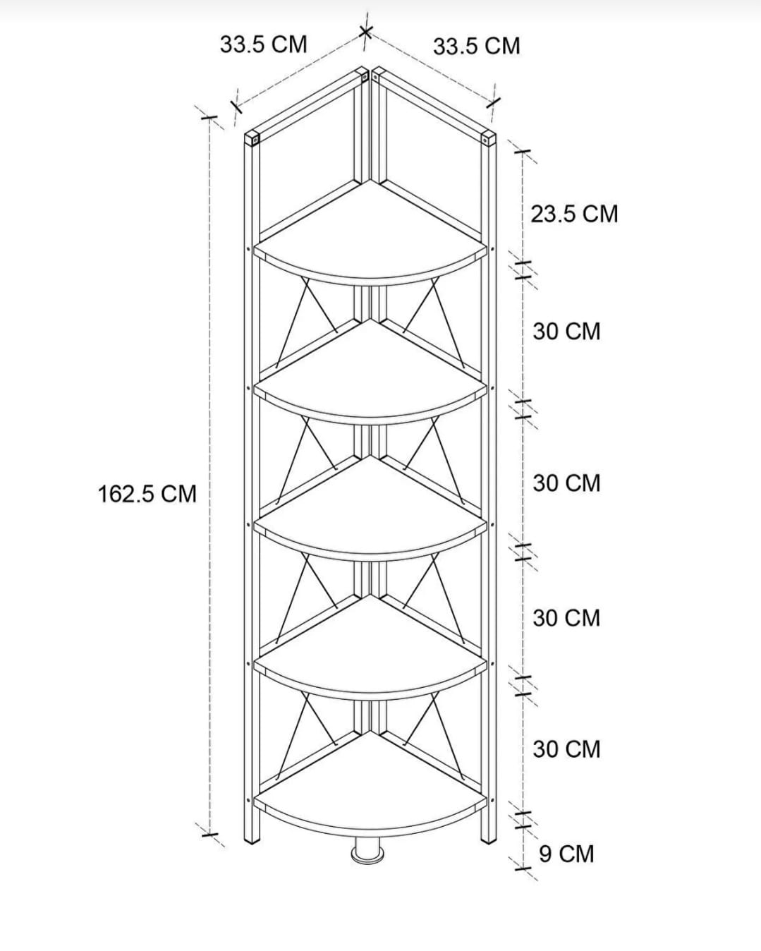 Bofigo Hjørnereol 159x33cm