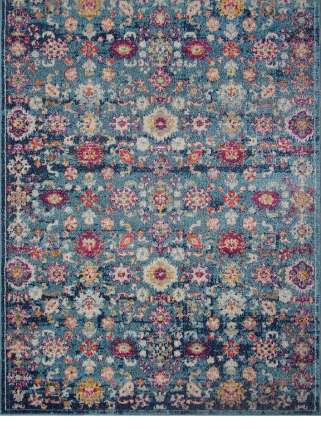 Konfor Teppe Konfor Vintage 7654 Blå Antik Vevd Teppe