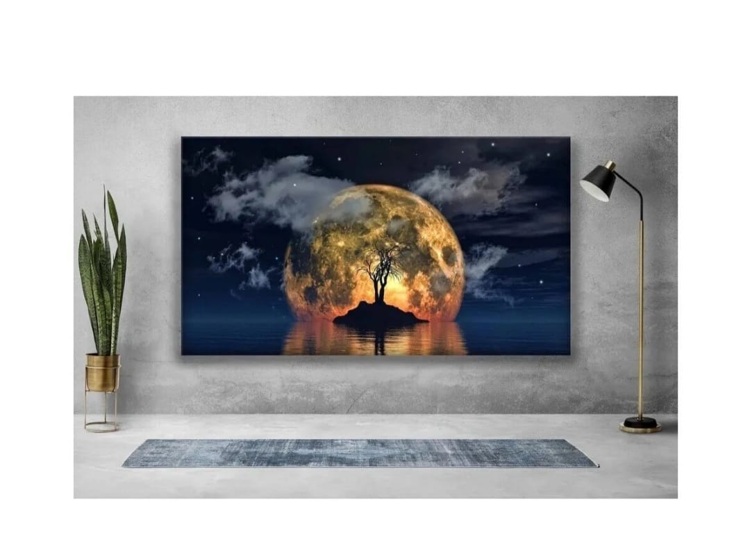 Måneutsikt dekorativt lerretsmaling 60x90 cm – Perfekt for Enhver Vegg