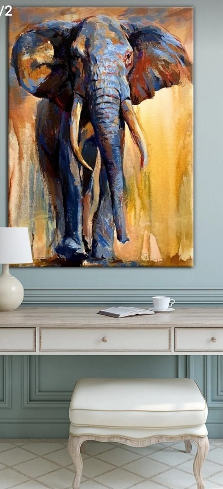 Nazenin Design Elefant - Dekorativt Kunstnerisk Lerretbilde