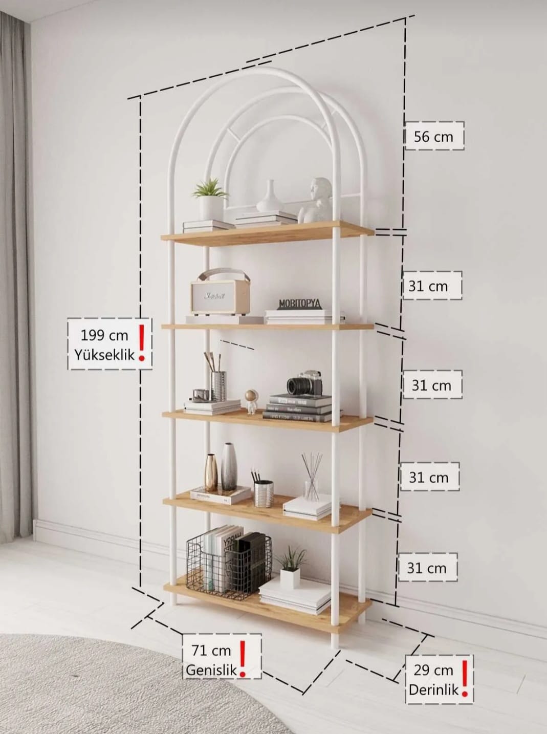 Mobitopya Bohem Allsidig Hylle 199x71x29 cm