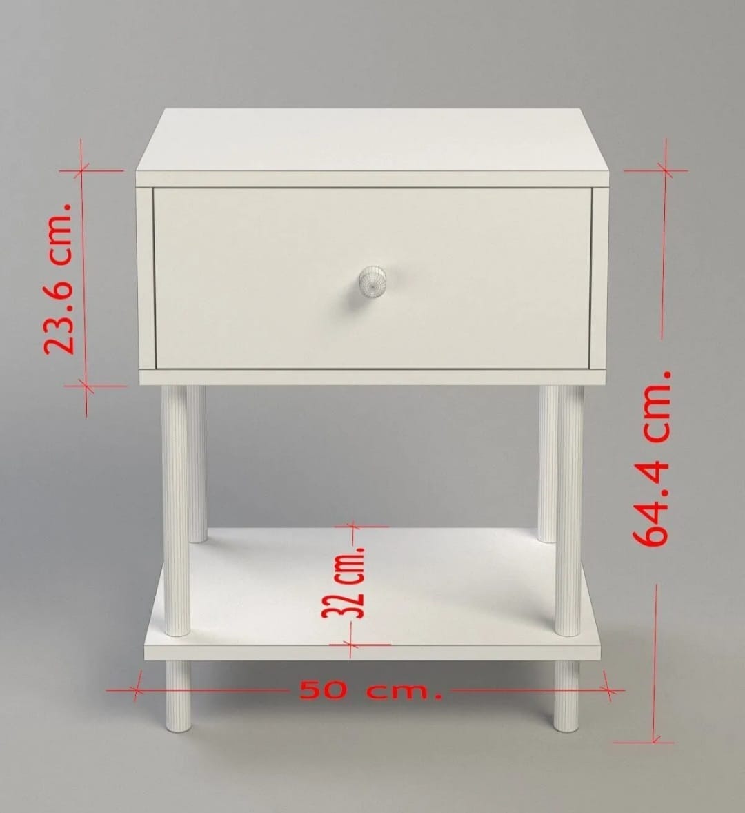 PEKA Moderne Kommode med Fallfront og Hylle – Sengebord i Safir Eik for Soverommet