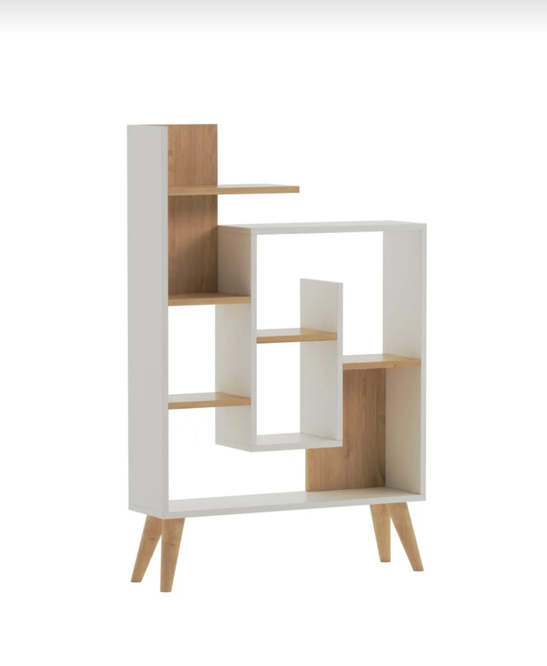 Sally Bokhylle i Hvit og Eik