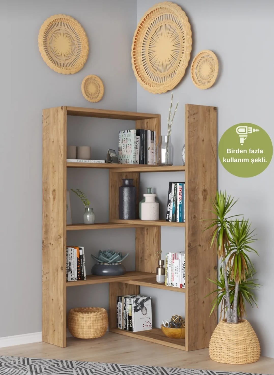 Justerbar Bokhylle for Hjørne