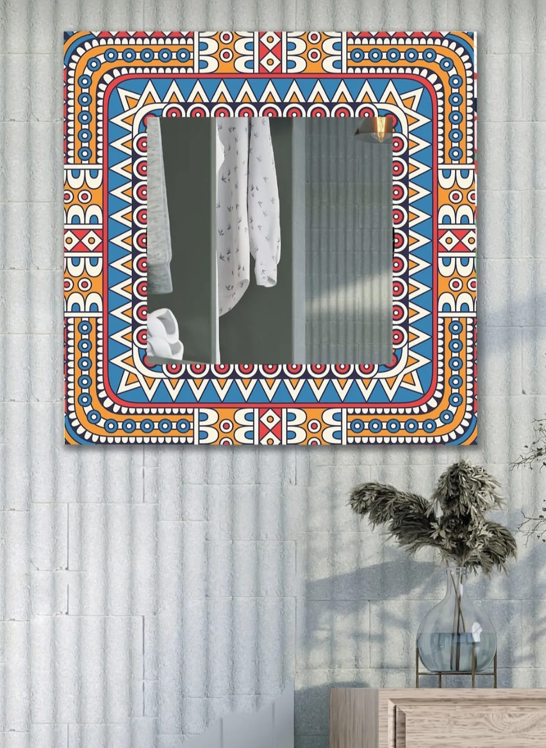 Dekorativ Harmony Veggspeil 60x60 – Moderne Speil for Entré, Stue, Baderom