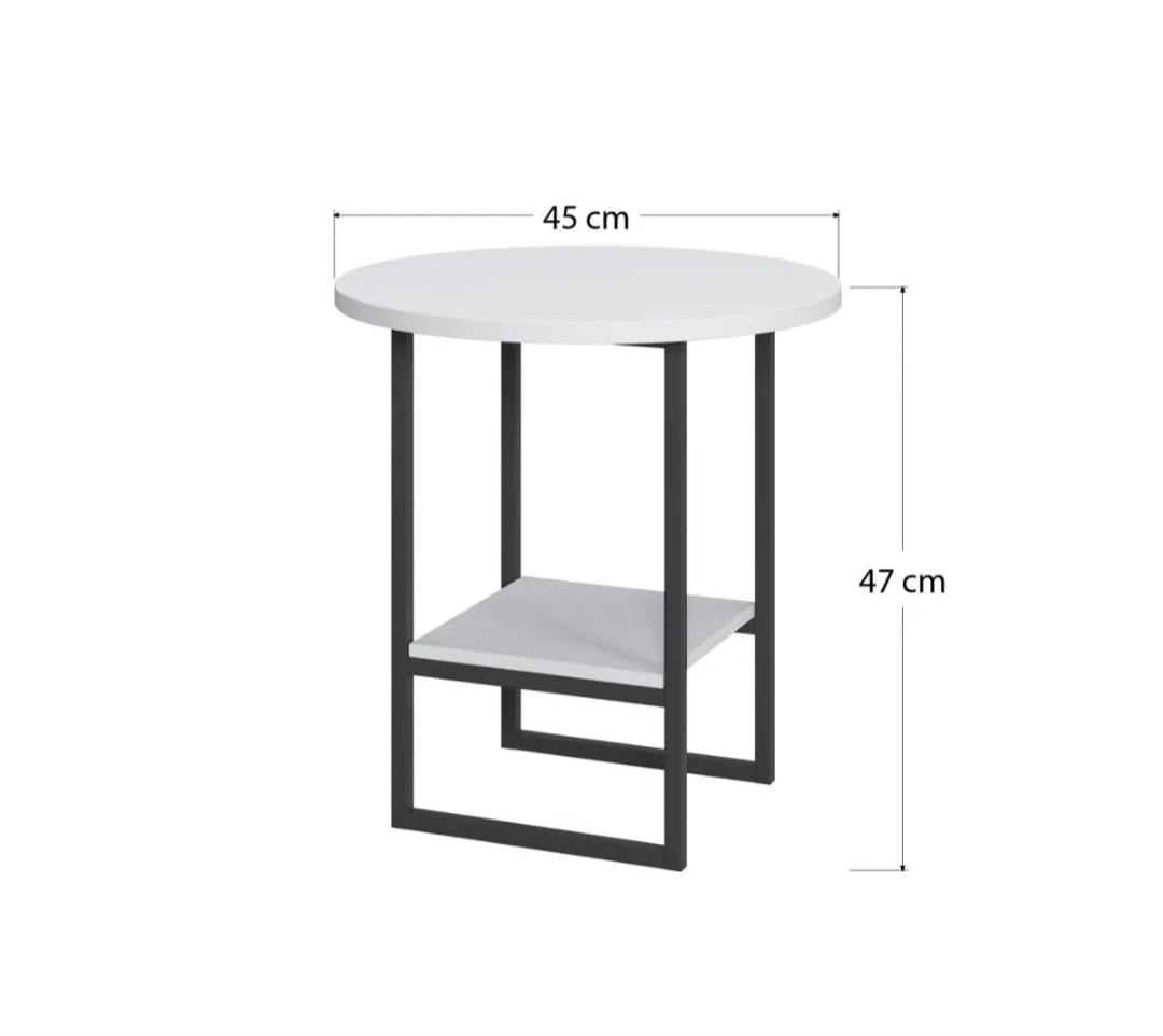 Ruum Store Milas Sidebord/Kommode med Metallben – Opak Hvit, Moderne og Stilrent Design