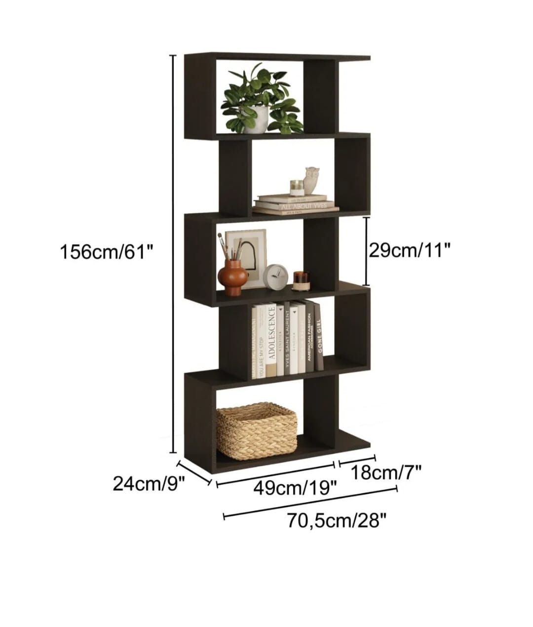 Unisoft Ayz 5-delt Vertikal Bokhylle – Moderne Design i Beigefarge
