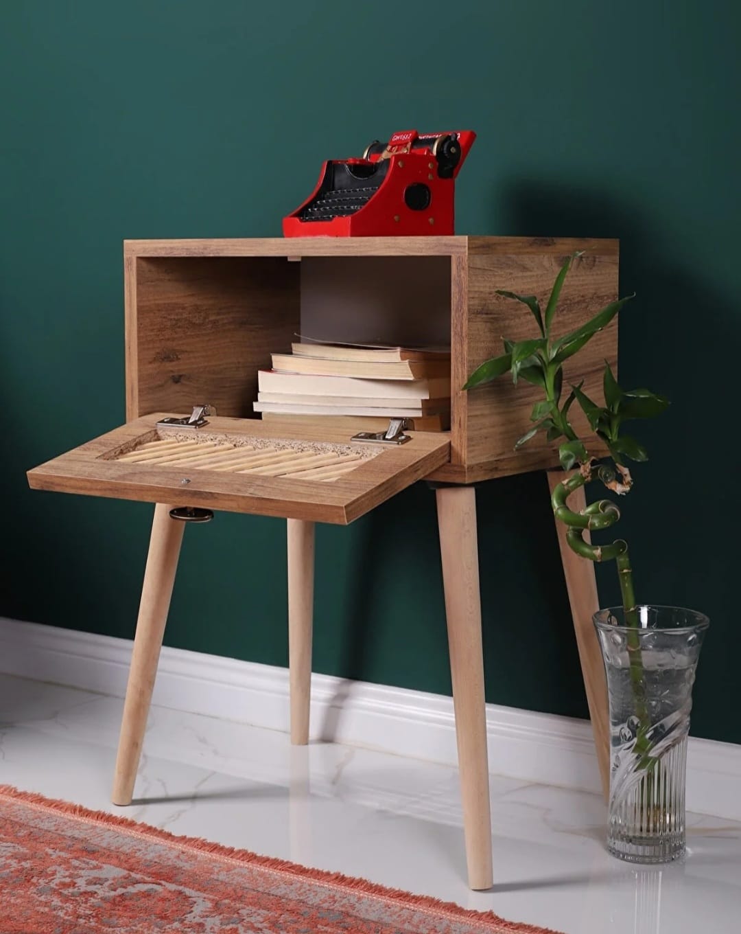 MBK WOODEN Sengebord Nattbord med dekkfururamme