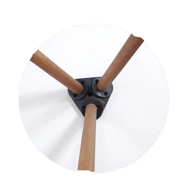 Intergo-Fargerikt trippel hekkebord treben rund pastelldesign gul kremrosa