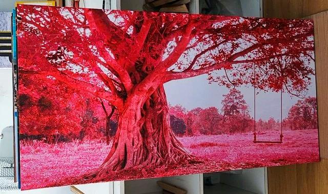 Tre og huske i rødt-60X120 CM