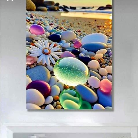 Lerretsbilde - Fargerike Steinmotiver - 60x90 cm