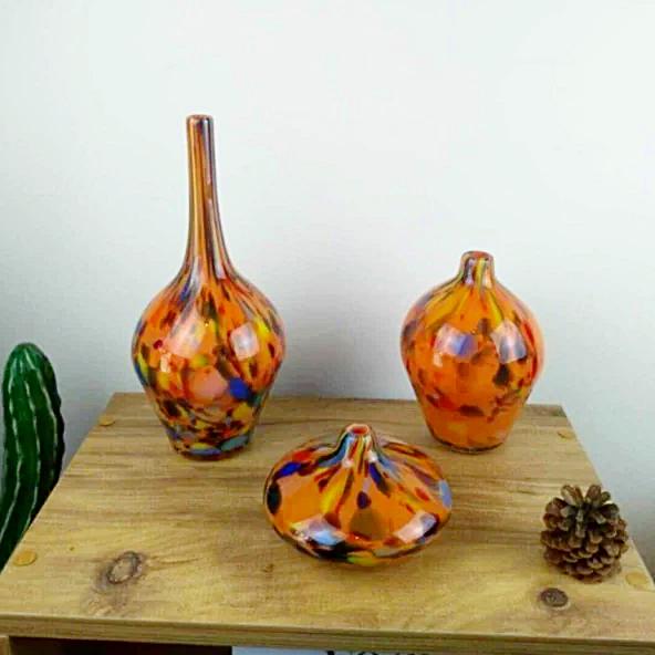 BLÅST GLASS ANEMONE DEKORATIV TRIPPELSETT