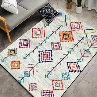 Kilim mønstret moderne teppe (MASKINVASKBAR SKUMPRUKK/FILTBASE)