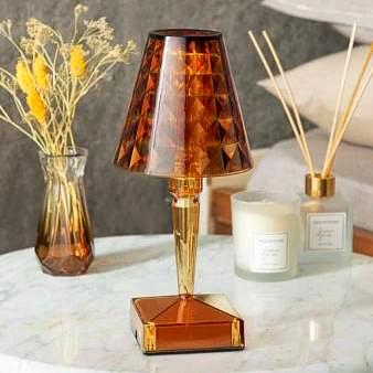 Brun Diamant Bordlampe