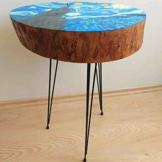 Starry Nights Log Sofabord | Naturlig og Hygienisk Design