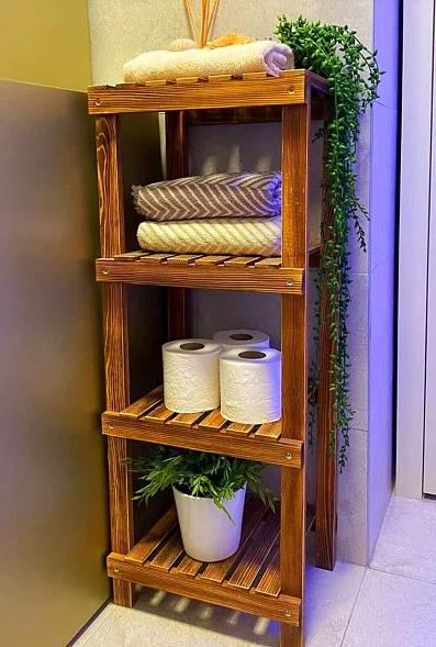 Tre 4-lags baderomshylle Håndkleholder Baderomsarrangør