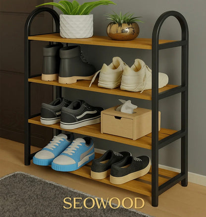 Stickwood-Skohylle – Plassbesparende Skoskap i Klassisk Design (MDF)