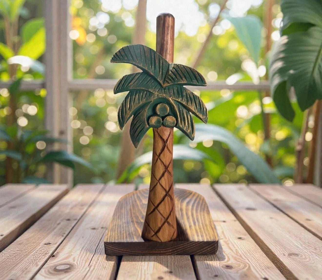Kütük Shop 14-Håndlaget Treserviettholder / Papirrullholder – Palmetre Luksusserie