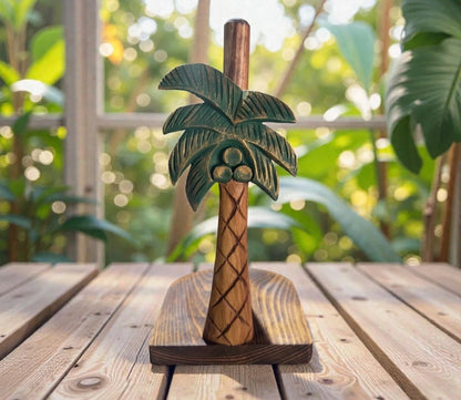 Kütük Shop 14-Håndlaget Treserviettholder / Papirrullholder – Palmetre Luksusserie