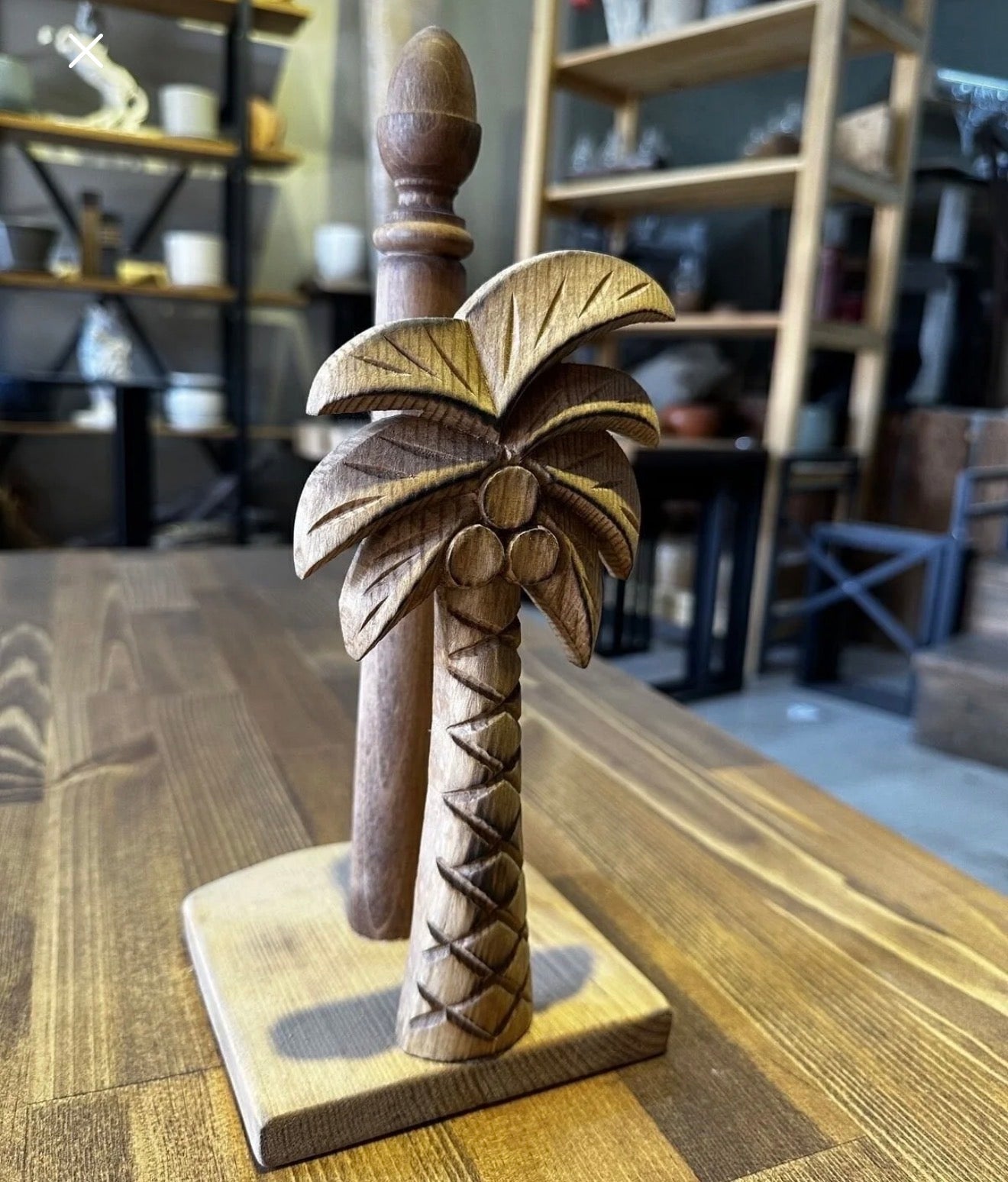 Kütük Shop 17-Håndlaget Treserviettholder / Papirrullholder – Furu &amp; Ask Dekor