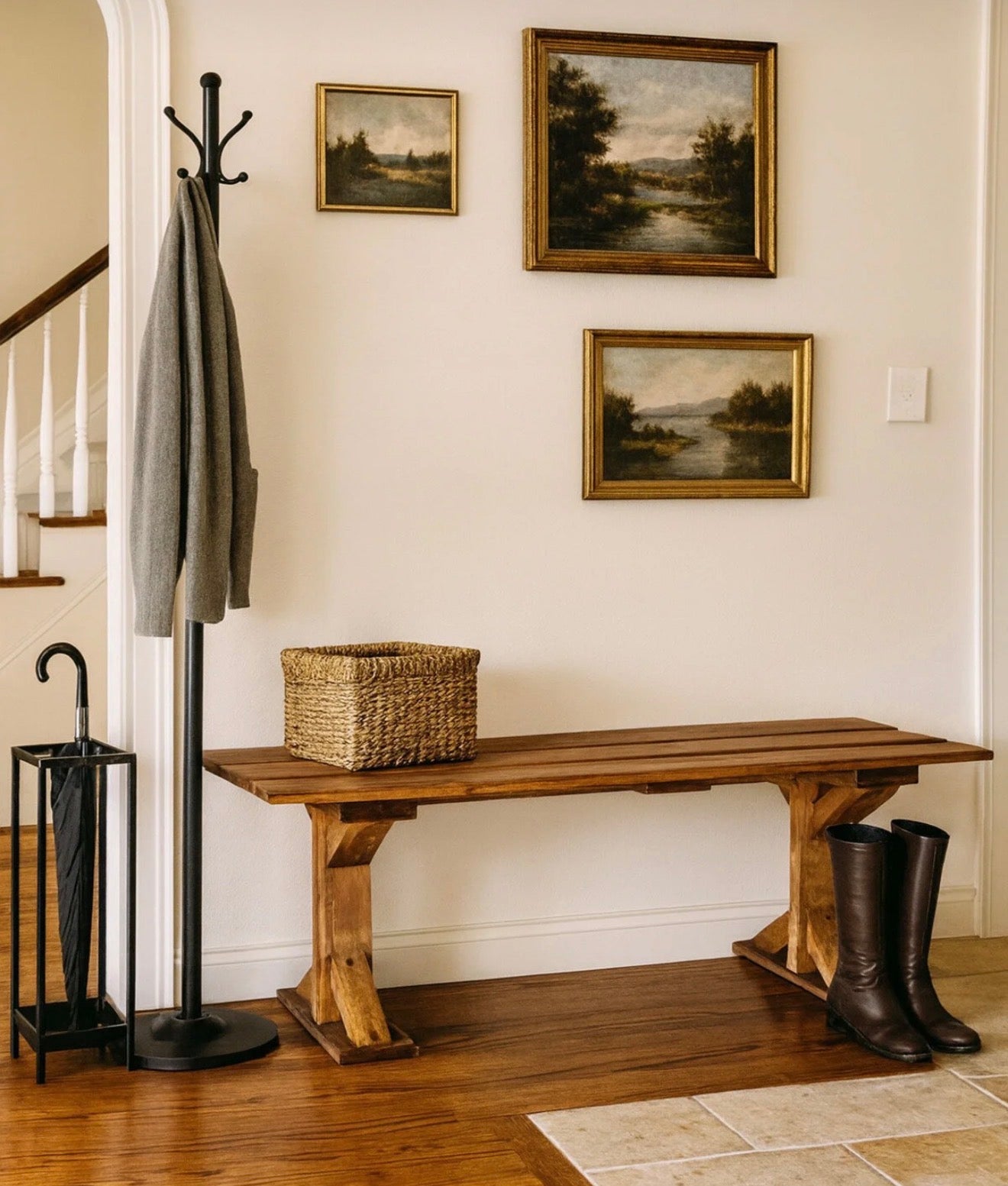 Pinoxi Massivtre Benk 100x30 cm – Valnøtt | Kjøkkenbenk &amp; Hagebenk