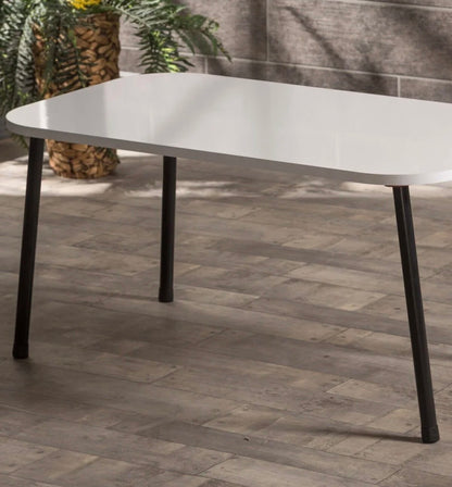 Goldfalez 2015  Sofabord – Hvit med Metallben | Moderne &amp; Klassisk Stuebord 90x50 cm