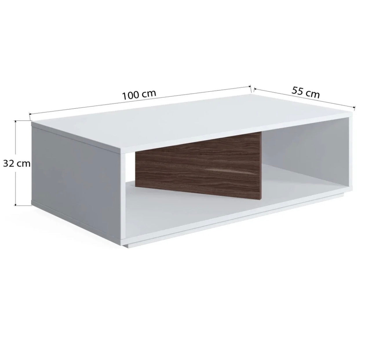 Ruum Store By Doğtaş Cury Salongbord – Hvit &amp; Valnøtt 110 cm