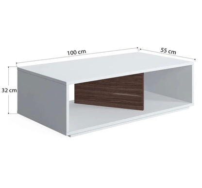 Ruum Store By Doğtaş Cury Salongbord – Hvit &amp; Valnøtt 110 cm